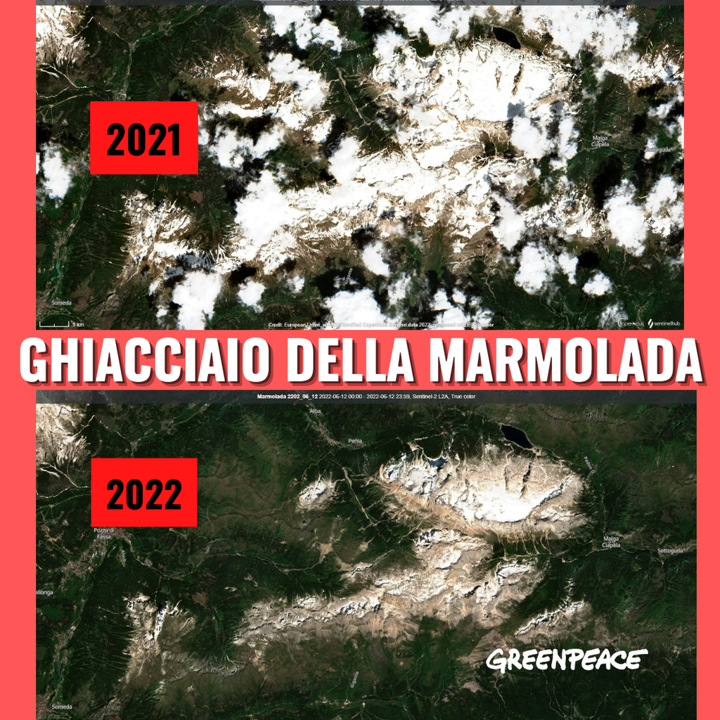 #Marmolada = Cambiamenti climatici